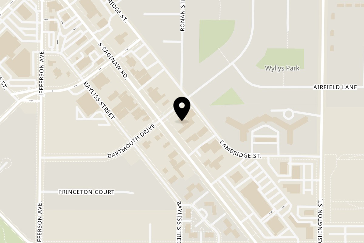 Map showing the location of US Coney and Cone on 601 S Saginaw Rd Suite #2 in Midland